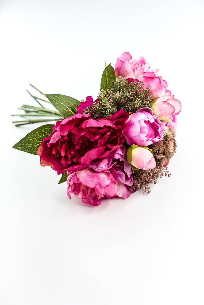 Artificial Peony And Sedum Flower Bundle - Pink - Greenery MarketFBP038 - BT/BB
