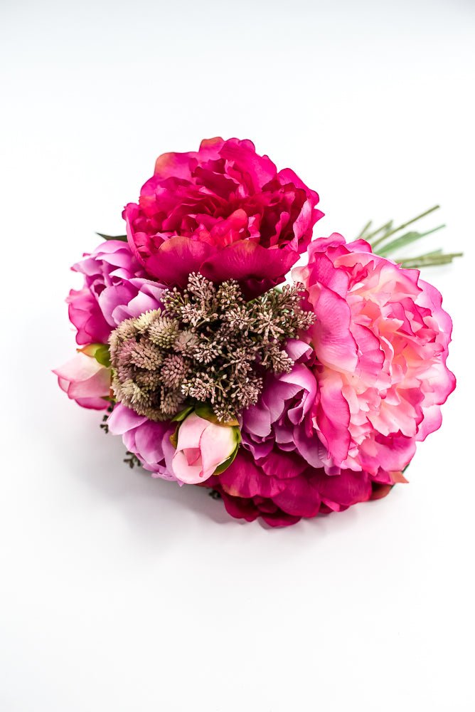 Artificial Peony And Sedum Flower Bundle - Pink - Greenery MarketFBP038 - BT/BB