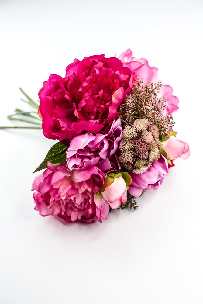 Artificial Peony And Sedum Flower Bundle - Pink - Greenery MarketFBP038 - BT/BB