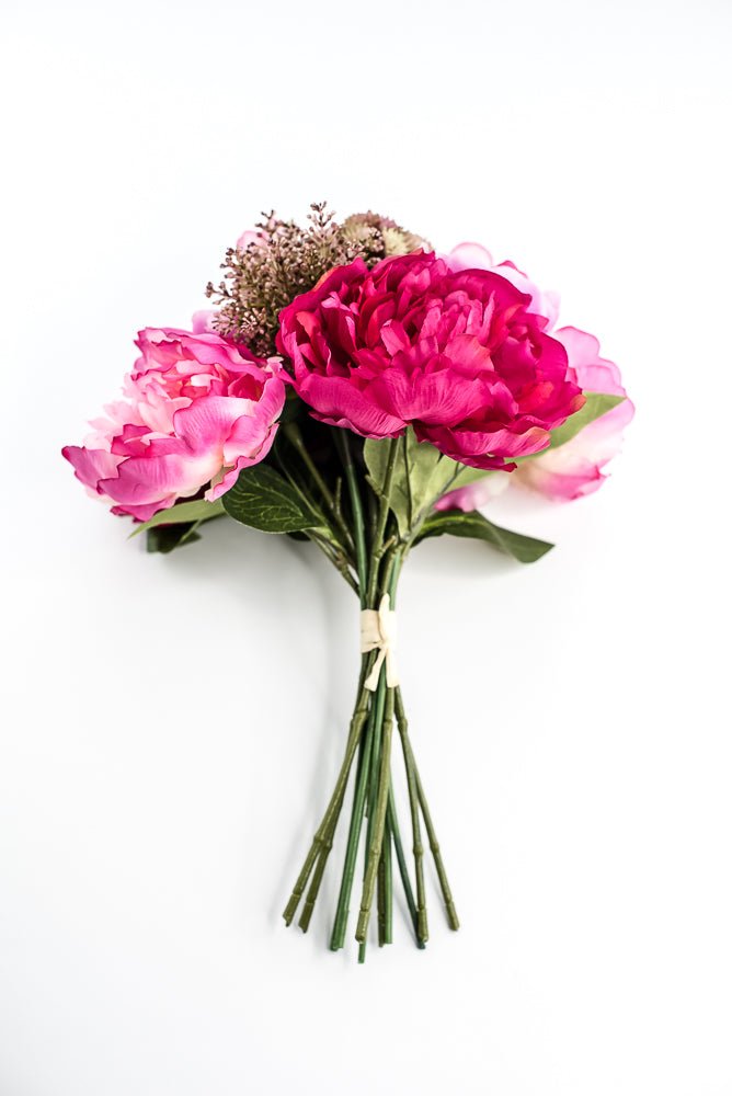 Artificial Peony And Sedum Flower Bundle - Pink - Greenery MarketFBP038 - BT/BB