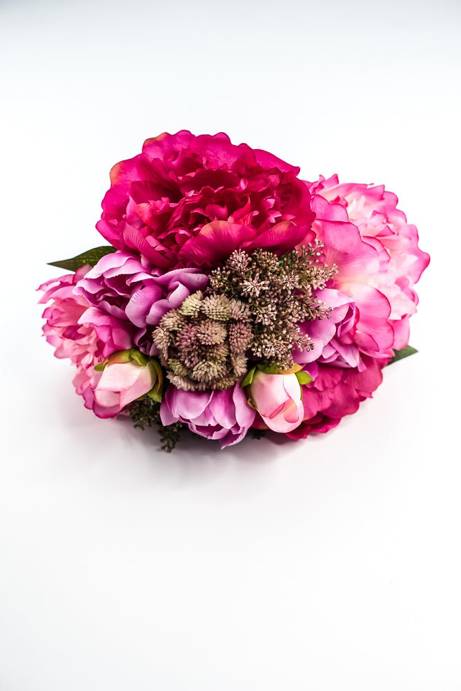 Artificial Peony And Sedum Flower Bundle - Pink - Greenery MarketFBP038 - BT/BB