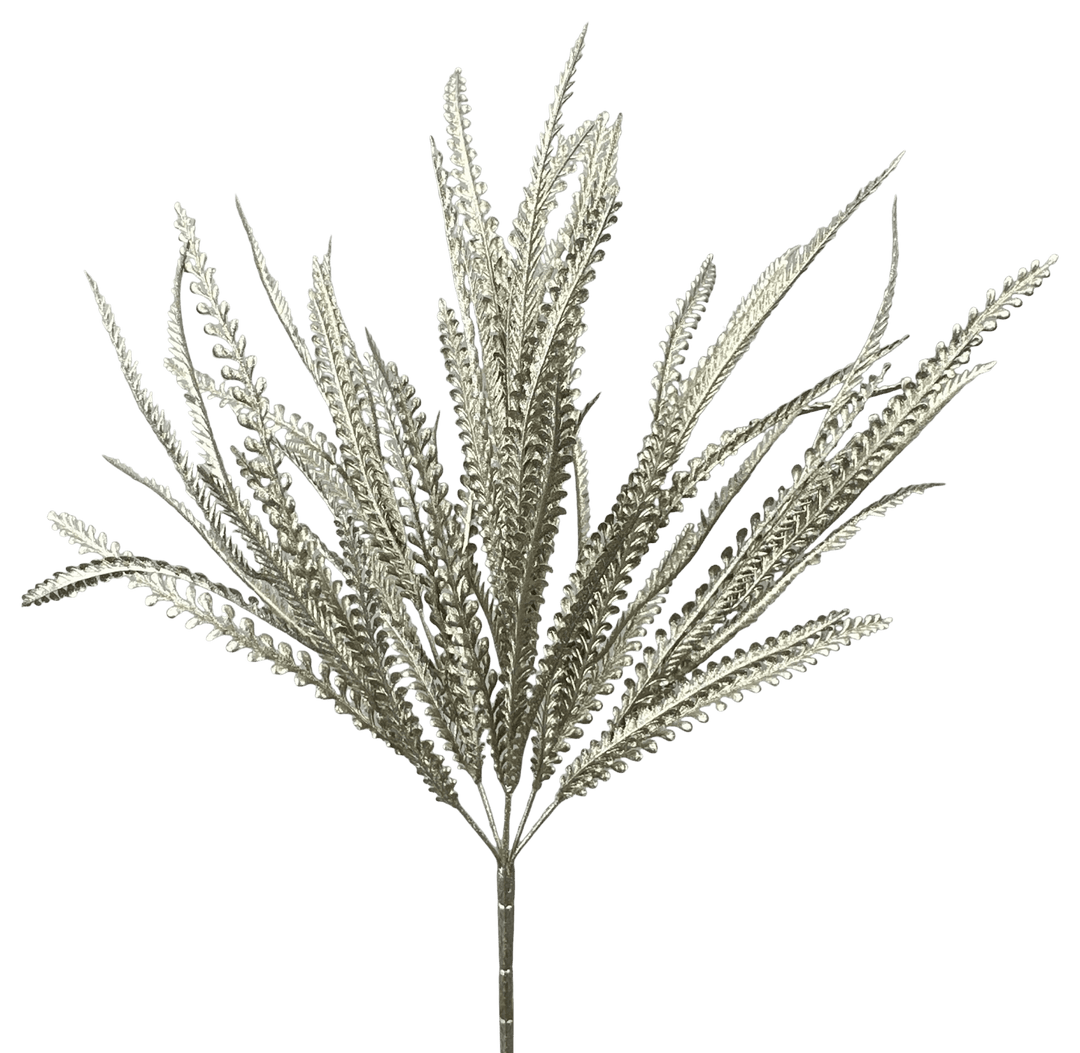 Artificial Pewter Metallic Leaves Bush - 22" - Greenery MarketArtificial Flora86889PT