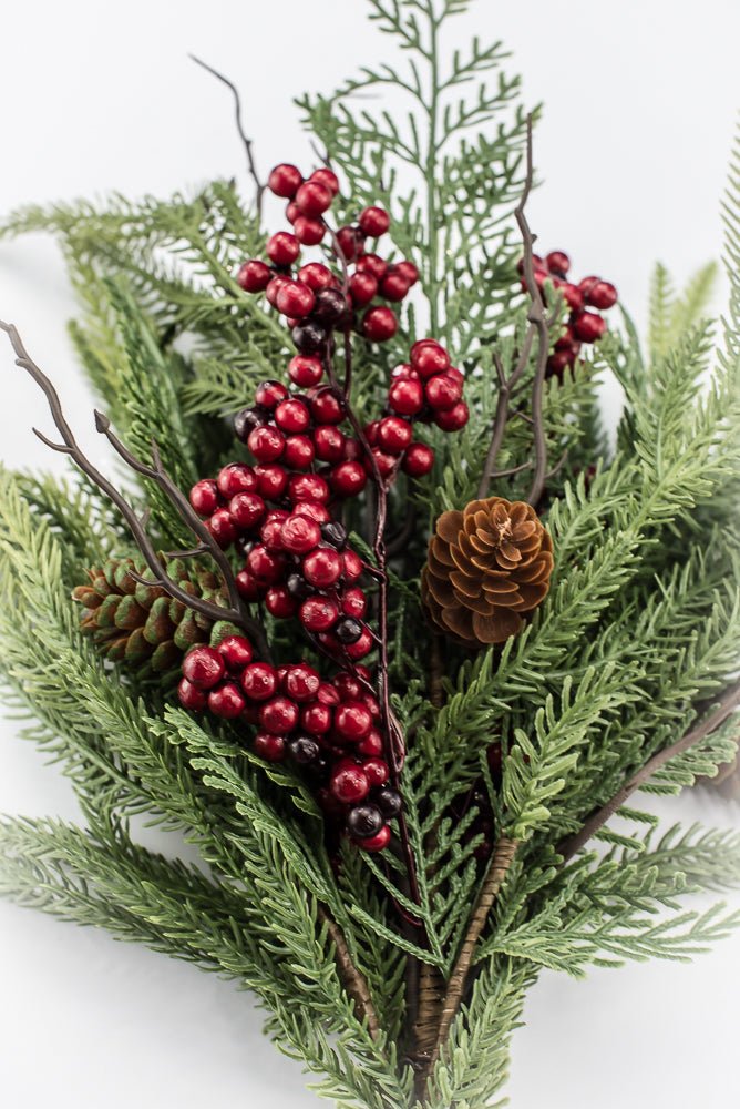 Artificial Pine Berry Cone Bush - 20.5" - Greenery MarketArtificial Flora32183