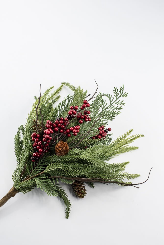 Artificial Pine Berry Cone Bush - 20.5" - Greenery MarketArtificial Flora32183
