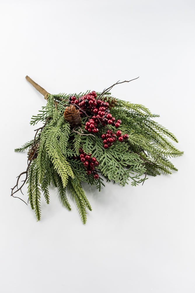 Artificial Pine Berry Cone Bush - 20.5" - Greenery MarketArtificial Flora32183