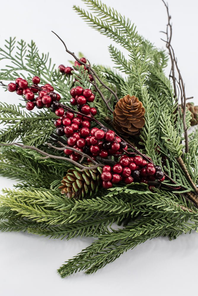 Artificial Pine Berry Cone Bush - 20.5" - Greenery MarketArtificial Flora32183