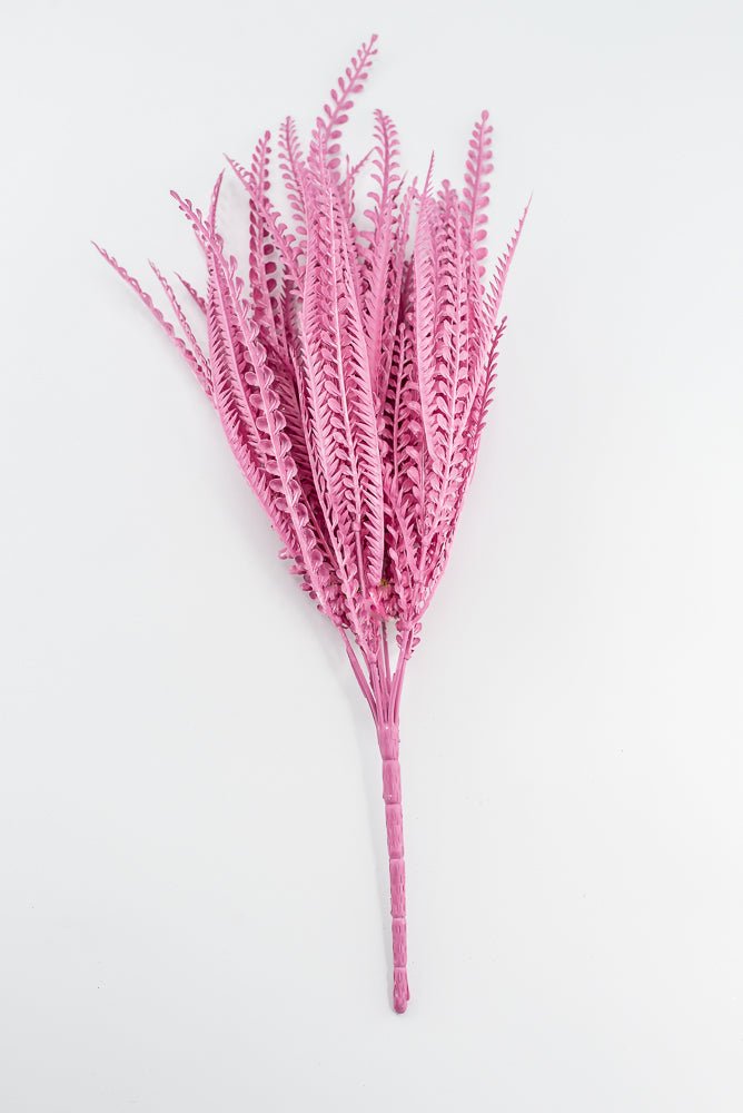 Artificial, Pink, Button Leaves & Sword Fern Bush - 19" - Greenery MarketArtificial Flora57495PK