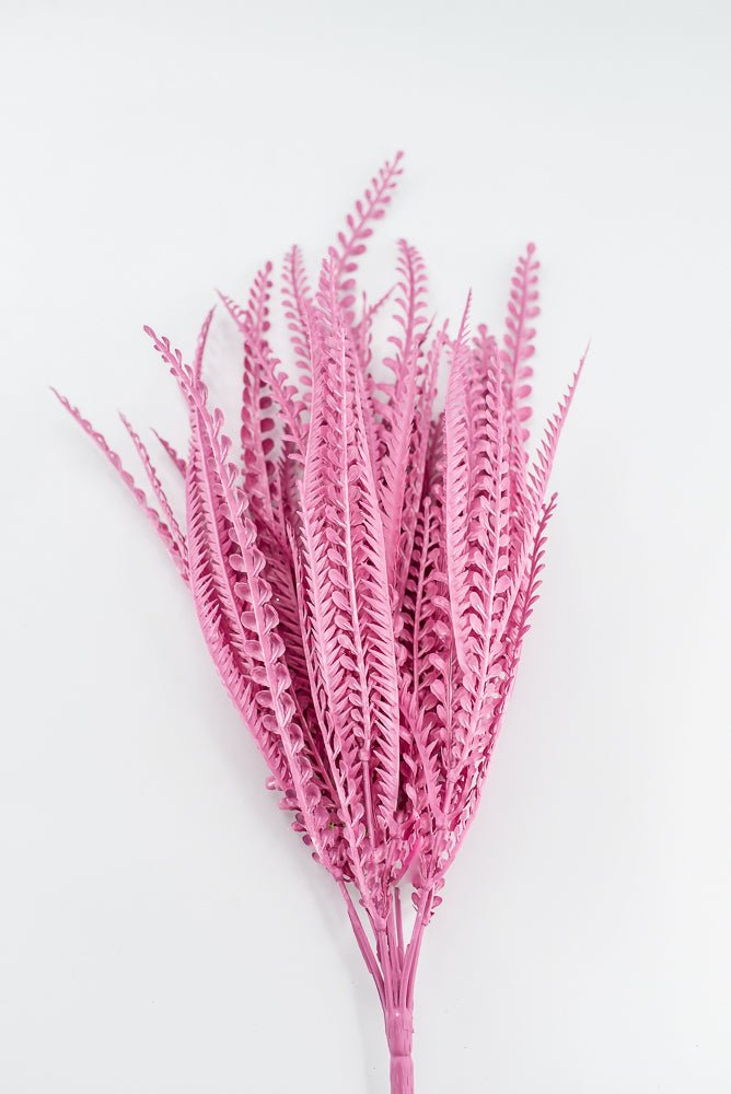 Artificial, Pink, Button Leaves & Sword Fern Bush - 19" - Greenery MarketArtificial Flora57495PK