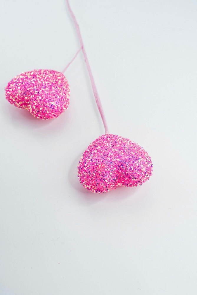 Artificial Pink Frizzy Heart Spray - 24" - Greenery MarketArtificial Flora63974PK