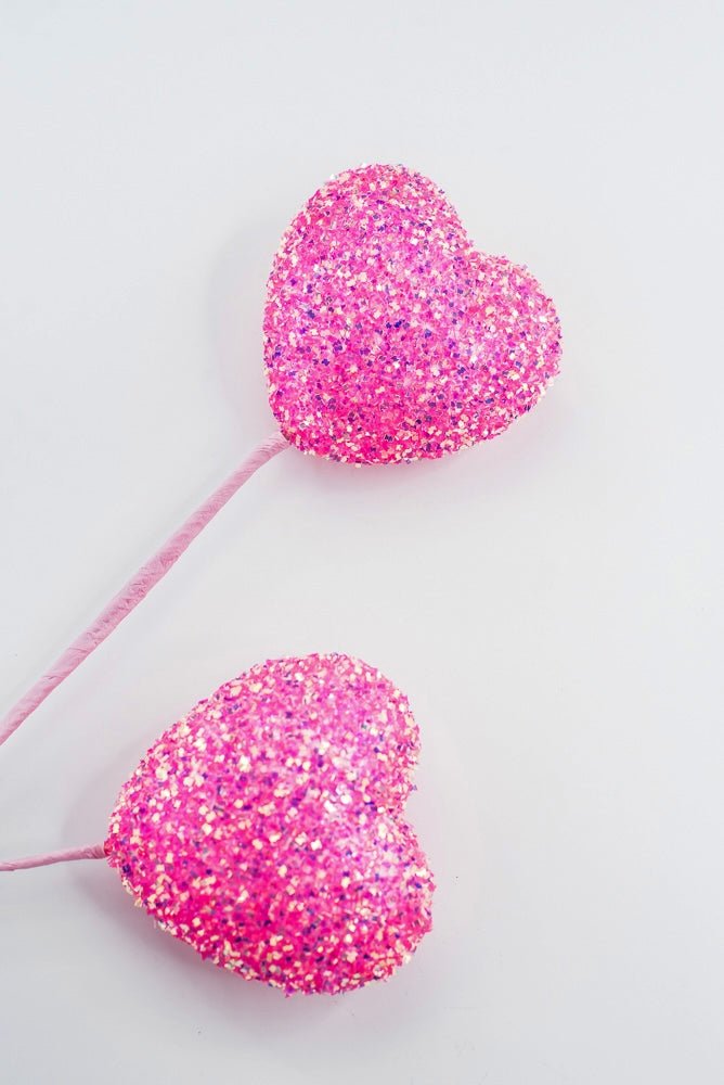 Artificial Pink Frizzy Heart Spray - 24" - Greenery MarketArtificial Flora63974PK