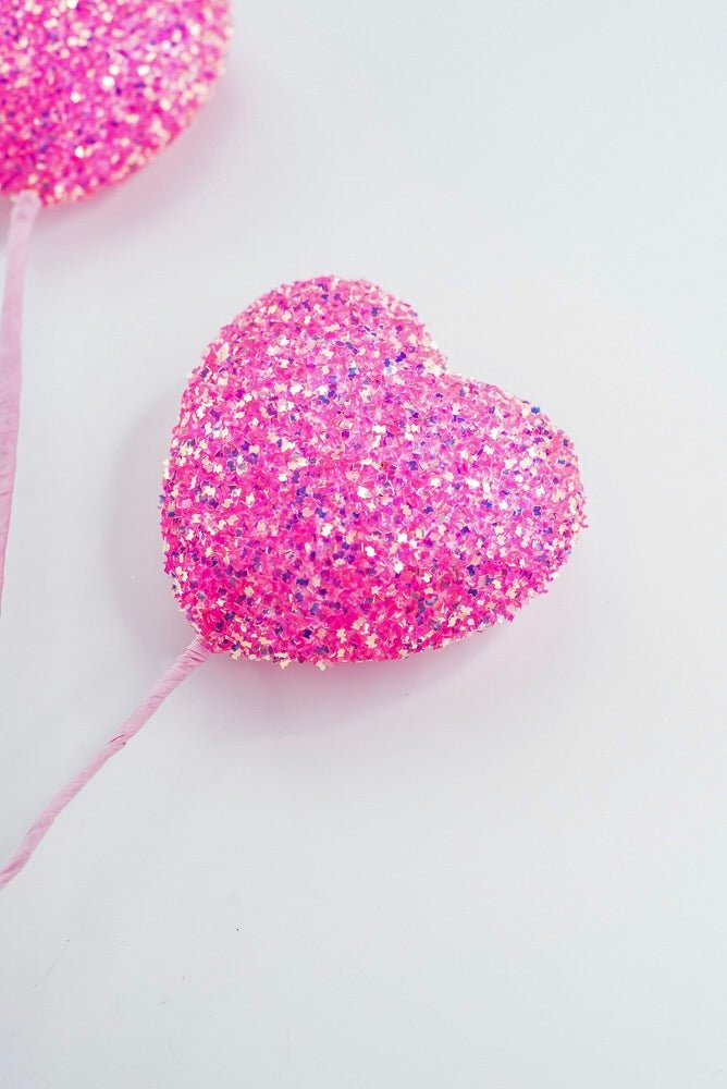 Artificial Pink Frizzy Heart Spray - 24" - Greenery MarketArtificial Flora63974PK