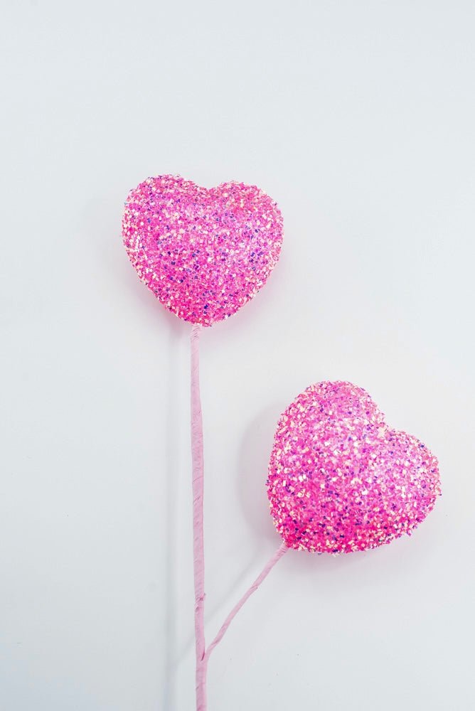 Artificial Pink Frizzy Heart Spray - 24" - Greenery MarketArtificial Flora63974PK