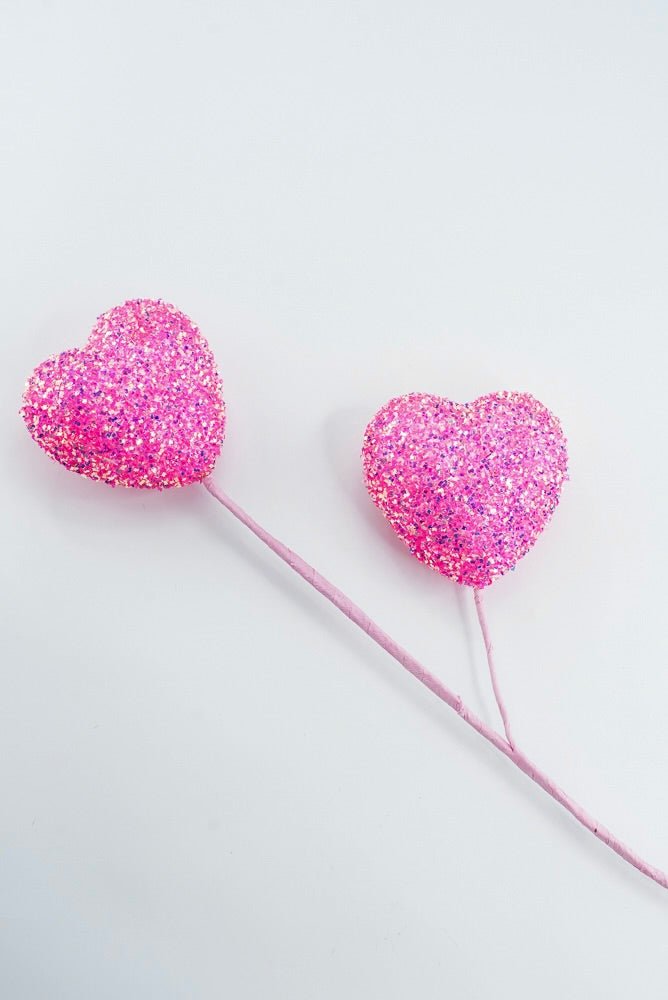 Artificial Pink Frizzy Heart Spray - 24" - Greenery MarketArtificial Flora63974PK