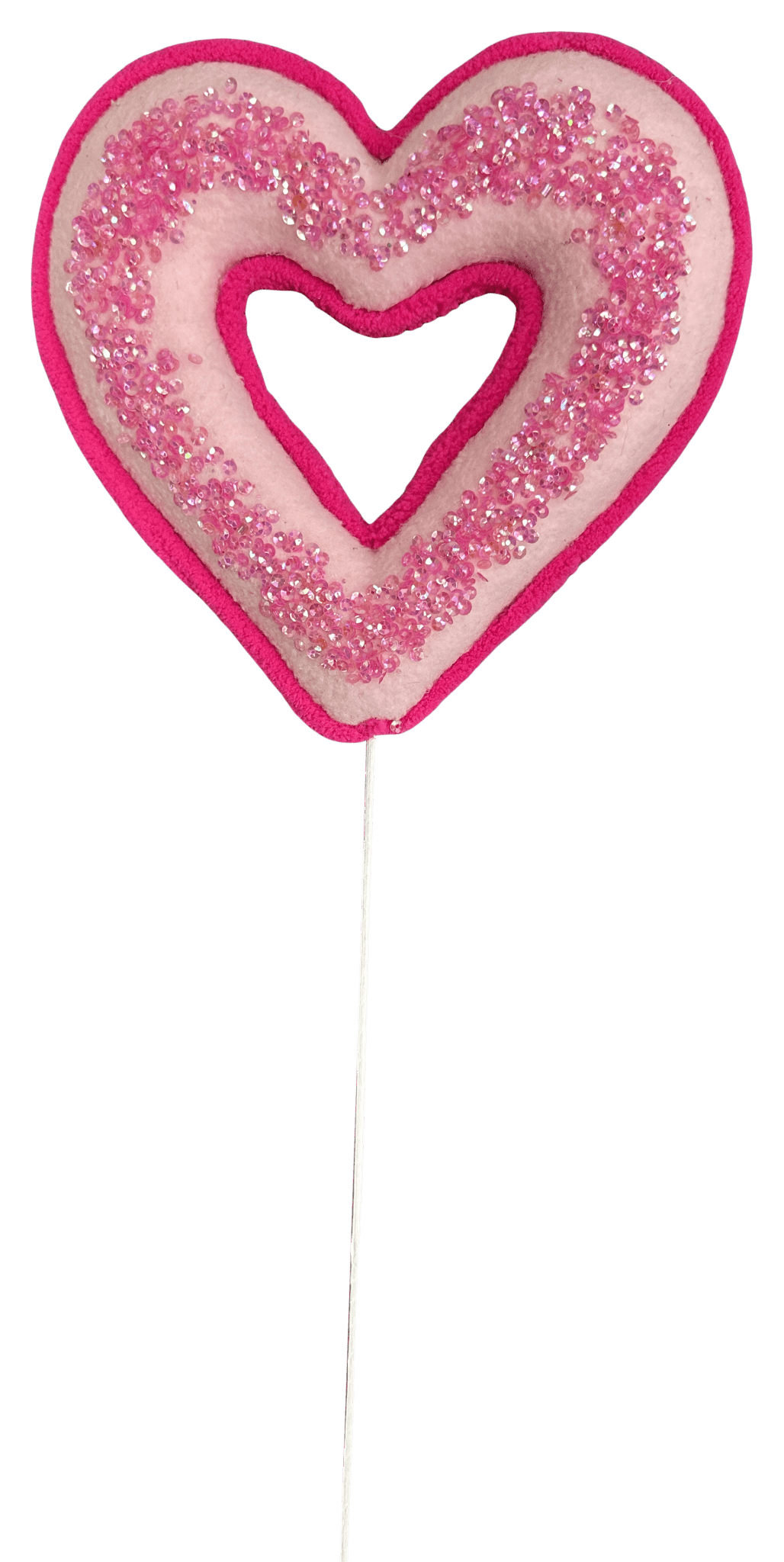 Artificial Pink Heart Donut Pick - 18" - Greenery MarketArtificial Flora64081PK