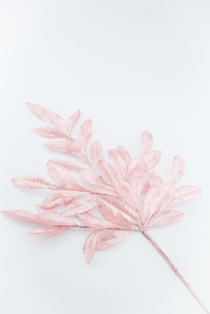 Artificial, Pink Pearlized Bay Leaf Spray - Greenery MarketXAQ116-PK