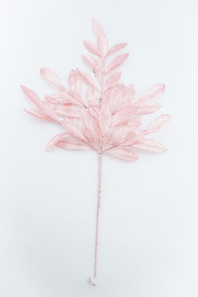 Artificial, Pink Pearlized Bay Leaf Spray - Greenery MarketXAQ116-PK