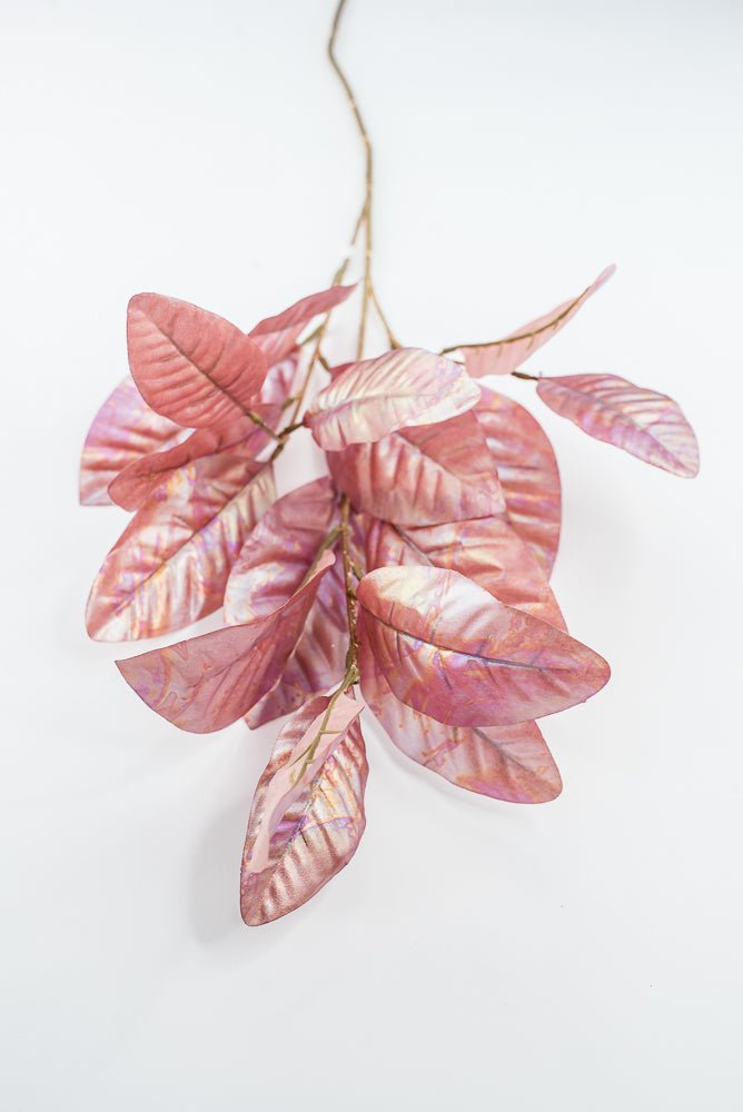 Artificial, Pink Pearlized, Magnolia Leaf Spray - 38" - Greenery MarketXFS646-PK