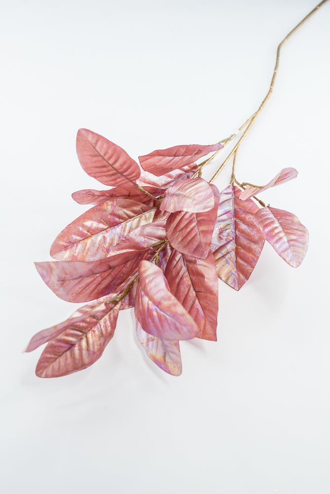 Artificial, Pink Pearlized, Magnolia Leaf Spray - 38" - Greenery MarketXFS646-PK