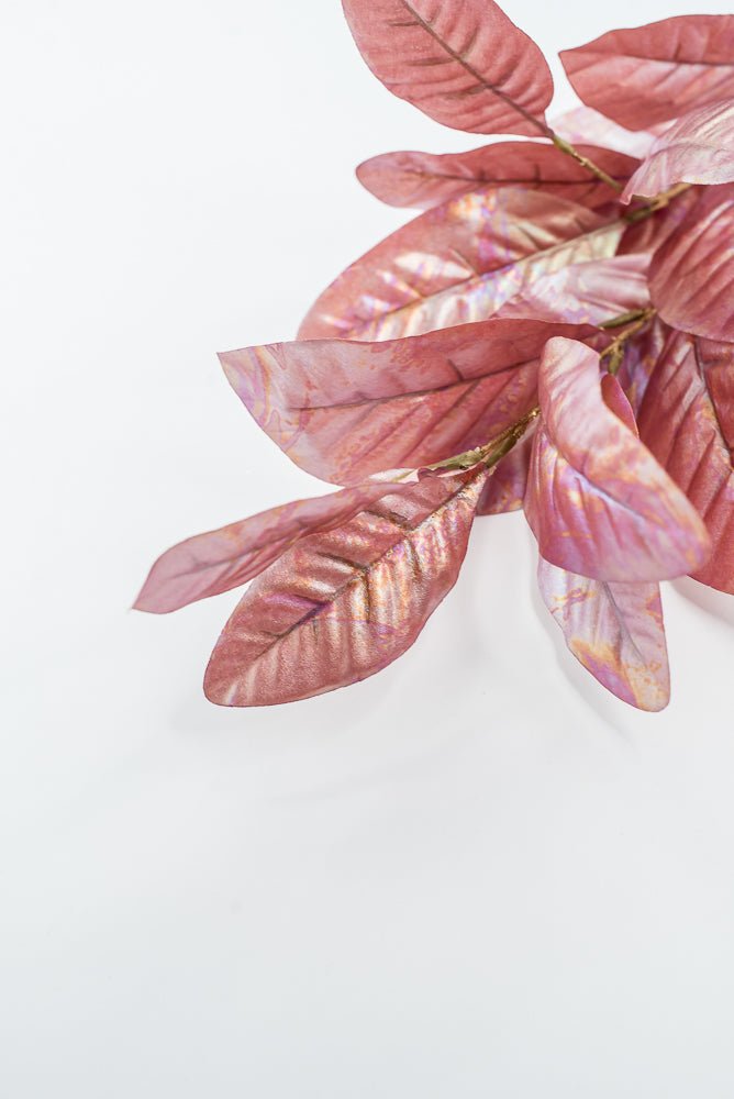 Artificial, Pink Pearlized, Magnolia Leaf Spray - 38" - Greenery MarketXFS646-PK