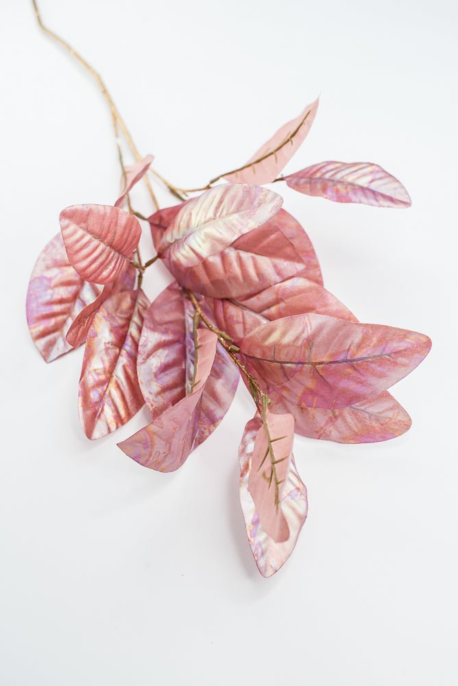 Artificial, Pink Pearlized, Magnolia Leaf Spray - 38" - Greenery MarketXFS646-PK