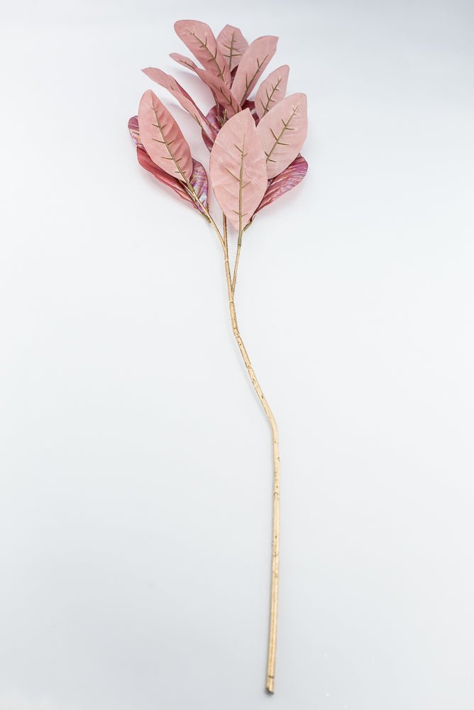 Artificial, Pink Pearlized, Magnolia Leaf Spray - 38" - Greenery MarketXFS646-PK