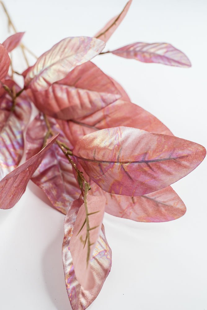 Artificial, Pink Pearlized, Magnolia Leaf Spray - 38" - Greenery MarketXFS646-PK