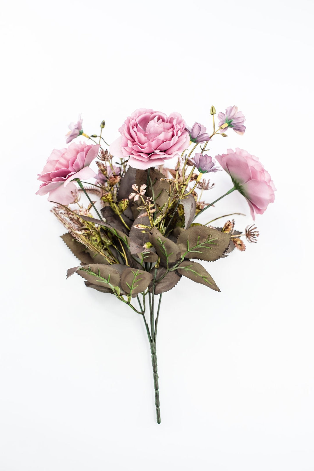 Artificial Pink Rose Bush - 15" - Greenery MarketArtificial Flowers57452PK