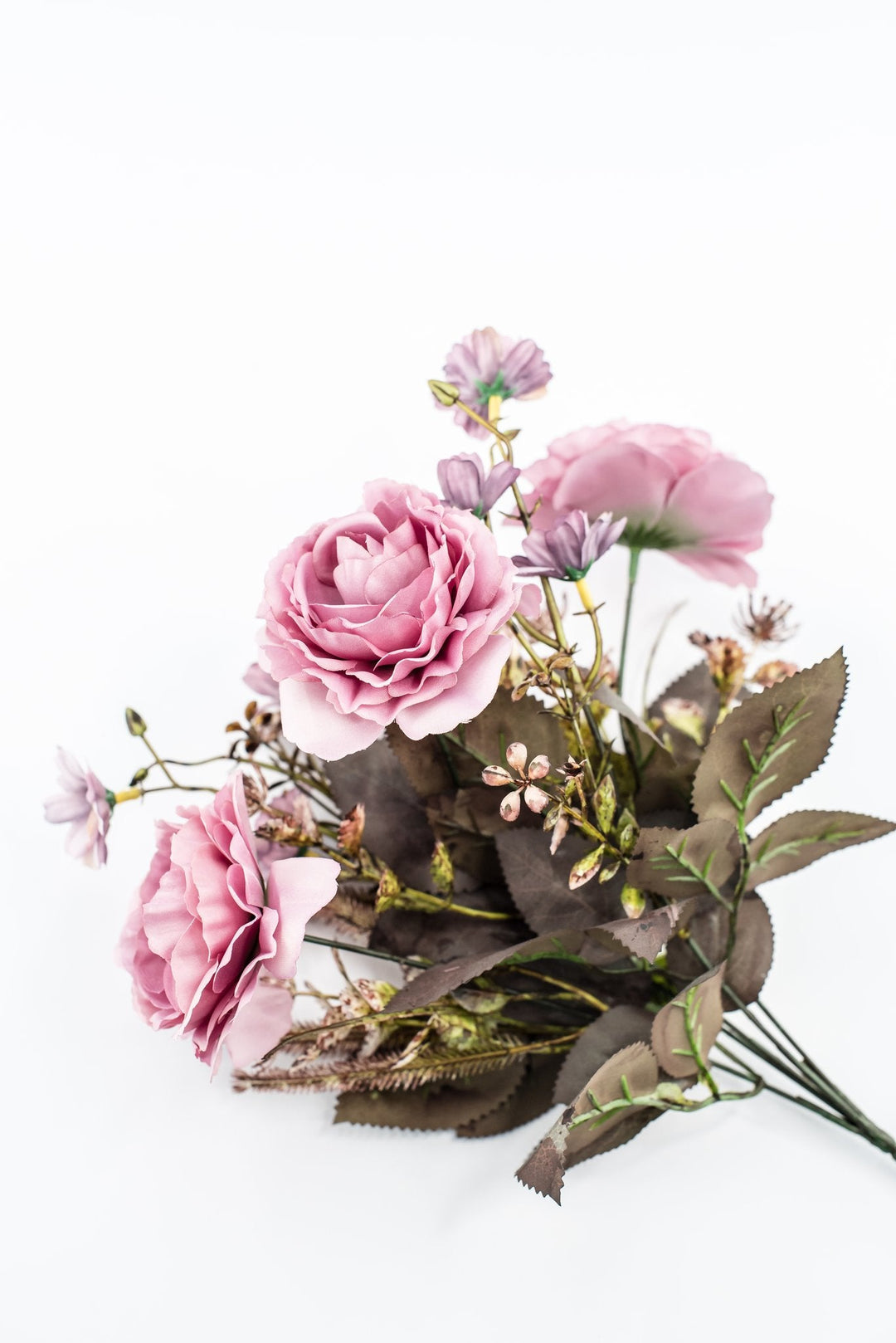 Artificial Pink Rose Bush - 15" - Greenery MarketArtificial Flowers57452PK