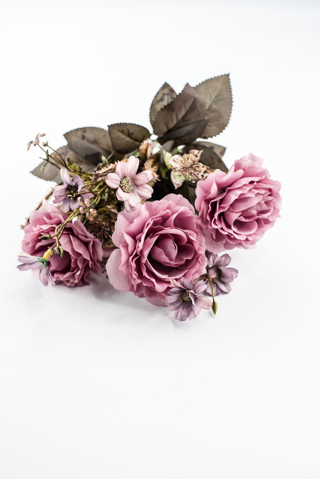 Artificial Pink Rose Bush - 15" - Greenery MarketArtificial Flowers57452PK