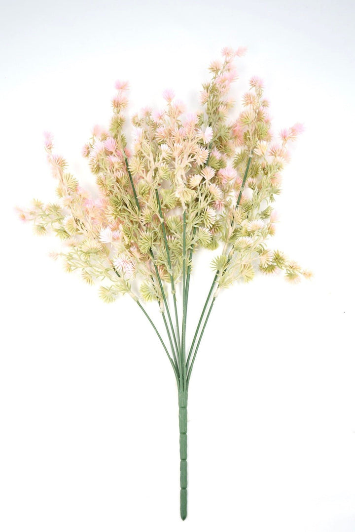 Artificial, Pink Tipped, Greenery Bush - Greenery Market57344