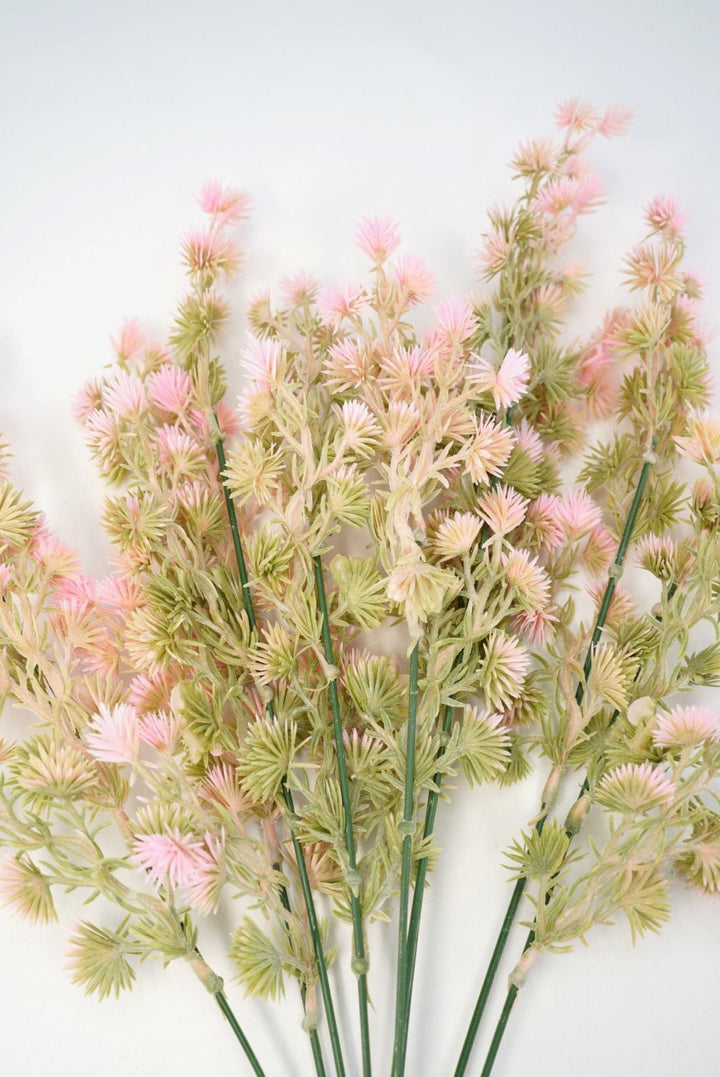 Artificial, Pink Tipped, Greenery Bush - Greenery Market57344