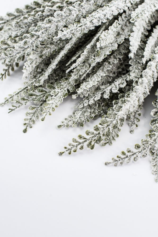 Artificial Plastic Button Fern With Snow - 19" - Greenery MarketArtificial Flora85806