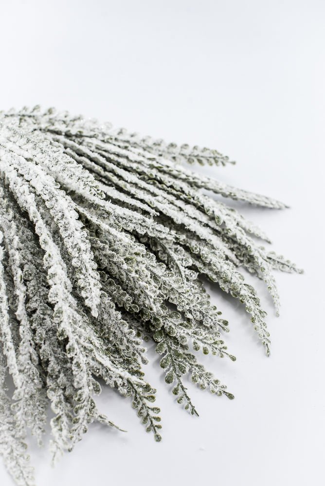 Artificial Plastic Button Fern With Snow - 19" - Greenery MarketArtificial Flora85806