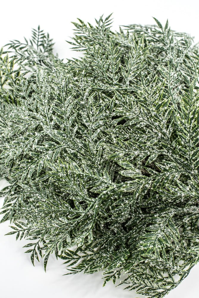 Artificial Plastic Leaf With Iced Bush - 21" - Greenery MarketArtificial Flora85257