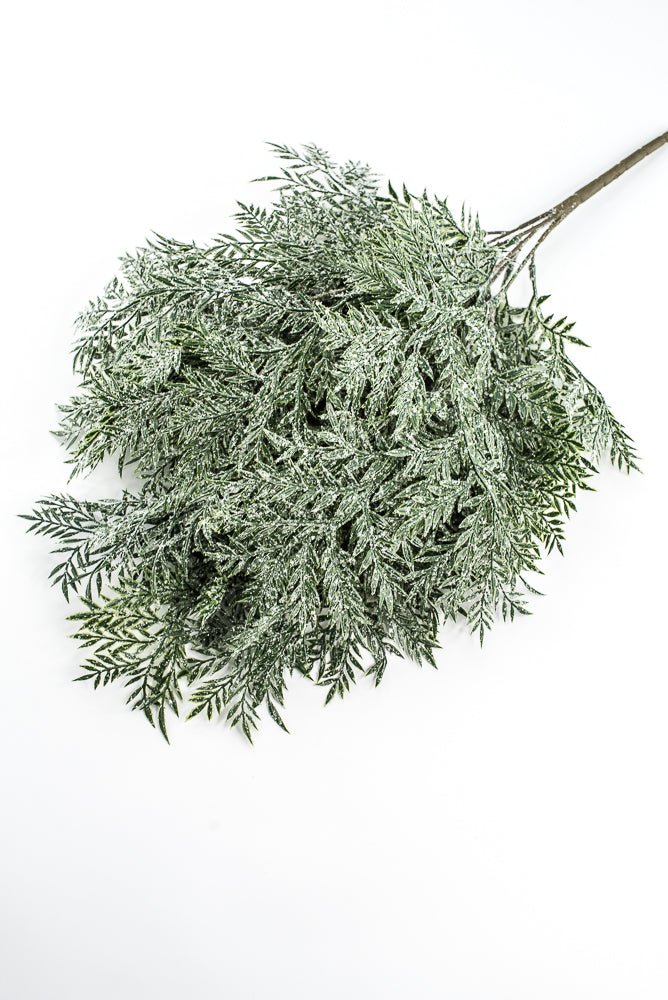 Artificial Plastic Leaf With Iced Bush - 21" - Greenery MarketArtificial Flora85257