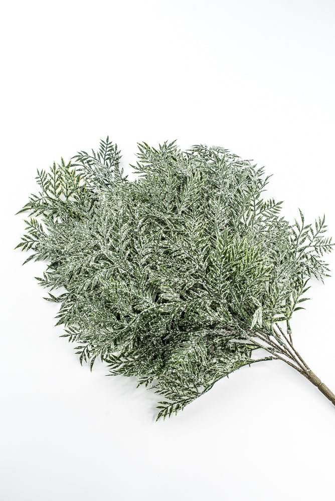 Artificial Plastic Leaf With Iced Bush - 21" - Greenery MarketArtificial Flora85257
