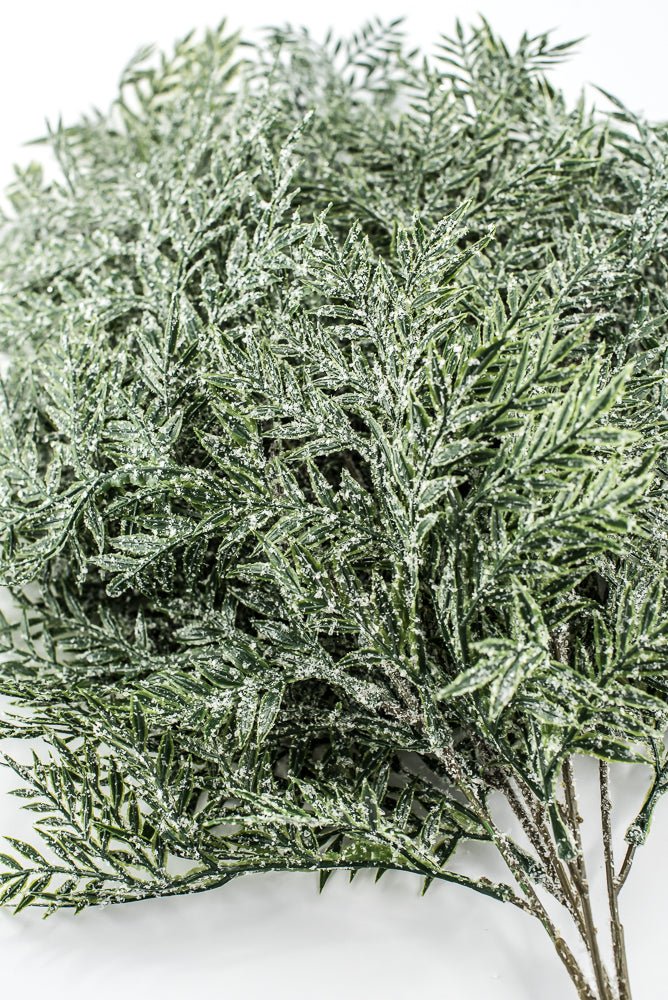 Artificial Plastic Leaf With Iced Bush - 21" - Greenery MarketArtificial Flora85257