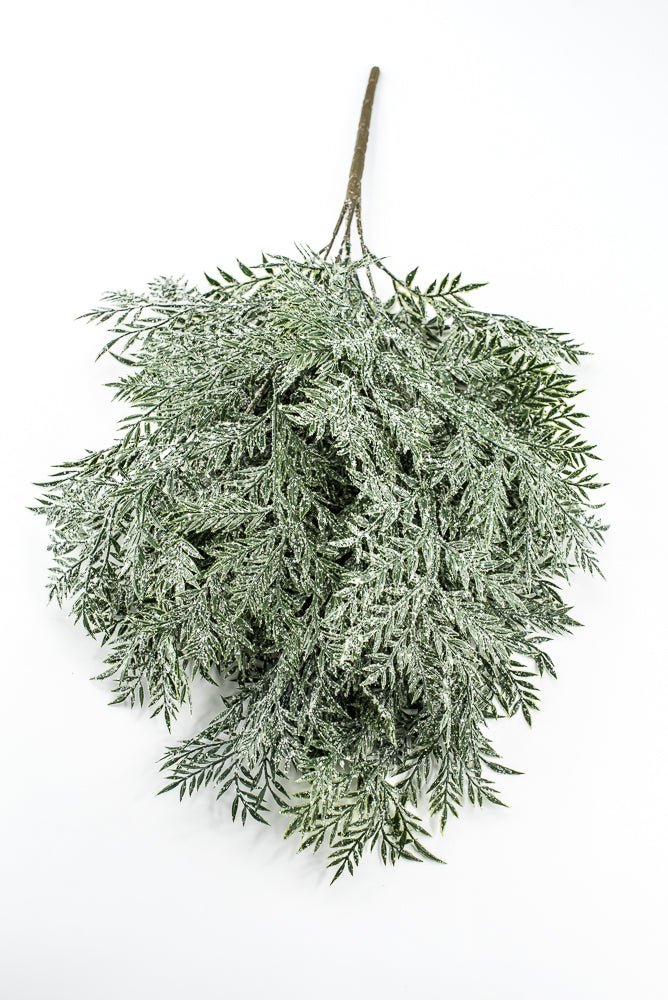 Artificial Plastic Leaf With Iced Bush - 21" - Greenery MarketArtificial Flora85257
