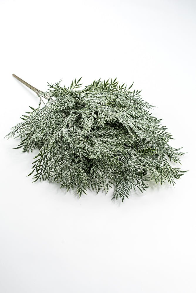Artificial Plastic Leaf With Iced Bush - 21" - Greenery MarketArtificial Flora85257