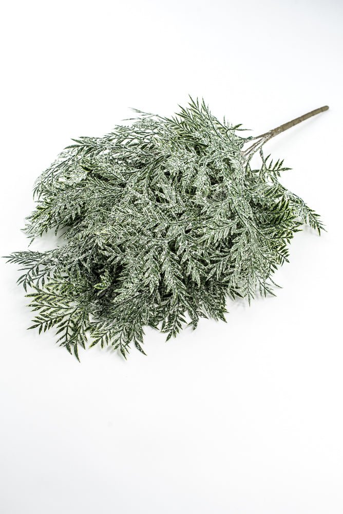 Artificial Plastic Leaf With Iced Bush - 21" - Greenery MarketArtificial Flora85257