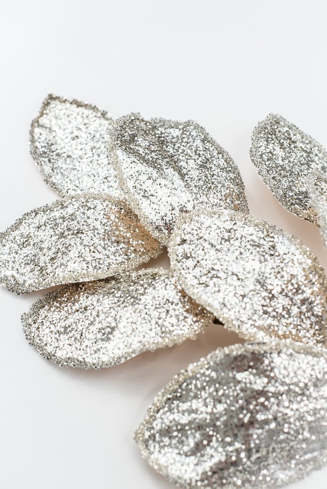 Artificial Platinum Beaded Edged Magnolia Leaf Spray - 27" - Greenery MarketArtificial FloraXG1053-PT