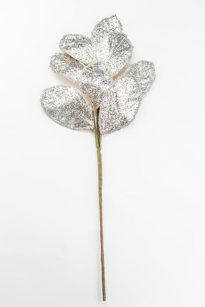 Artificial Platinum Beaded Edged Magnolia Leaf Spray - 27" - Greenery MarketArtificial FloraXG1053-PT