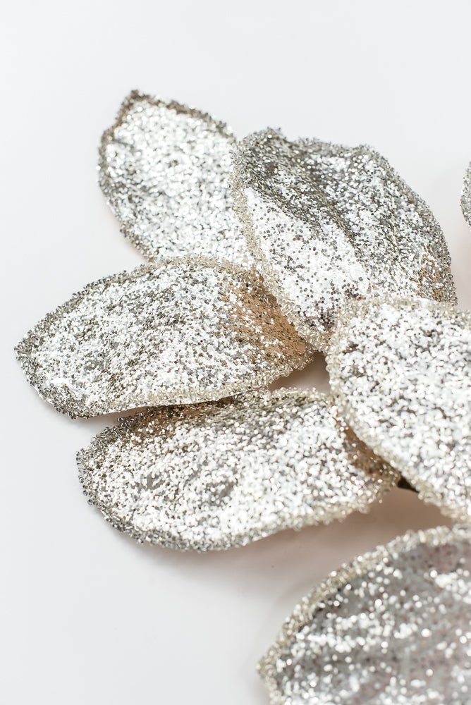 Artificial Platinum Beaded Edged Magnolia Leaf Spray - 27" - Greenery MarketArtificial FloraXG1053-PT
