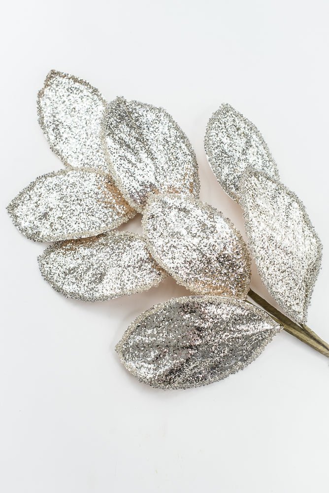 Artificial Platinum Beaded Edged Magnolia Leaf Spray - 27" - Greenery MarketArtificial FloraXG1053-PT