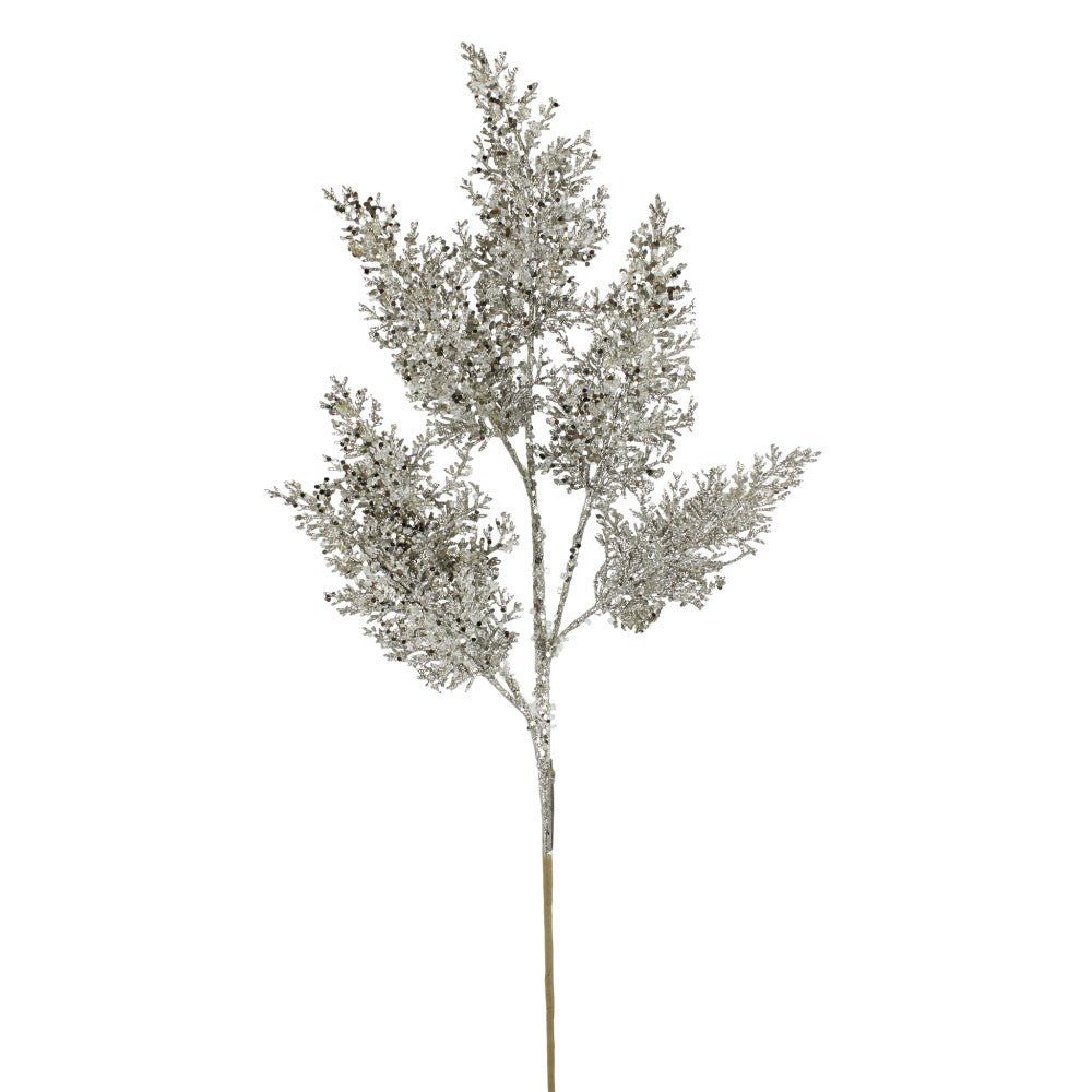 Artificial Platinum Glitter Cedar Spray - 31" - Greenery MarketArtificial Flowers277698
