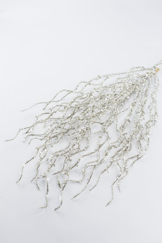 Artificial Platinum Glitter Twig Branch - 34" - Greenery MarketArtificial Branches281412