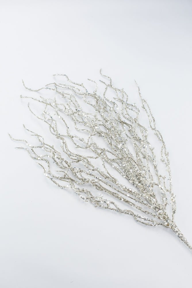 Artificial Platinum Glitter Twig Branch - 34" - Greenery MarketArtificial Branches281412