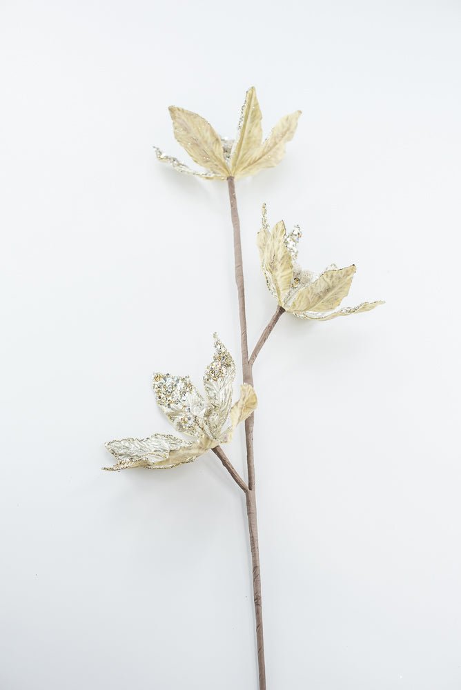 Artificial Platinum Poinsettia Spray - 28" - Greenery MarketArtificial Flowers283570