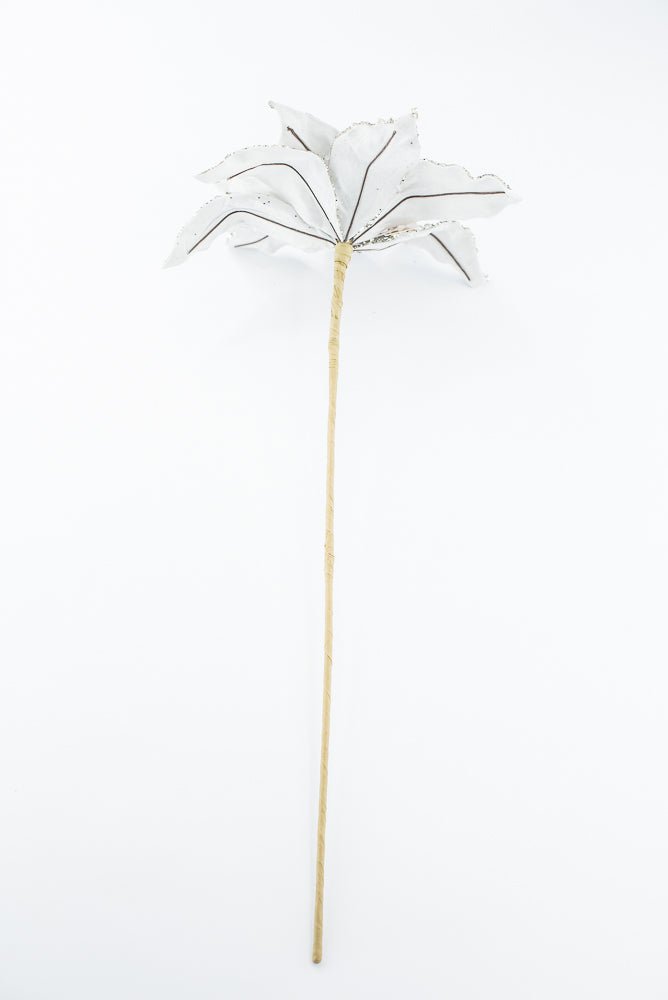 Artificial Platinum Poinsettia Stem - 20" - Greenery MarketArtificial Flowers283337
