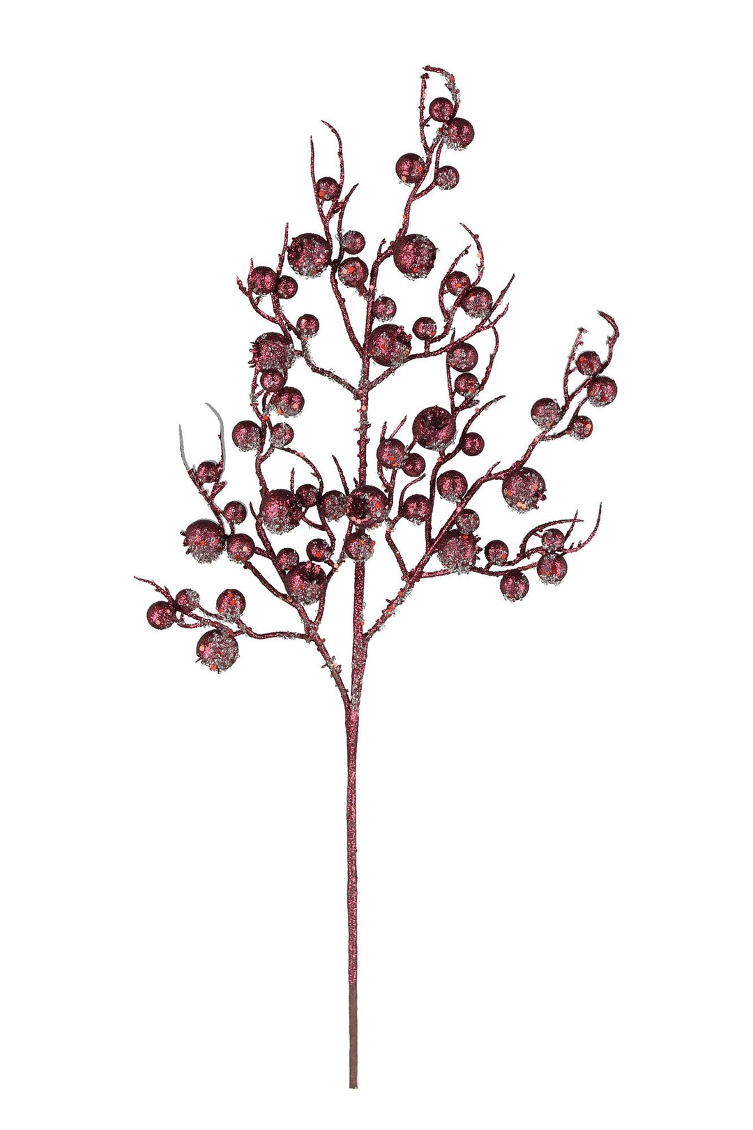 Artificial Plum Glitter Berry Spray - 24" - Greenery MarketArtificial FloraXG1222-PL